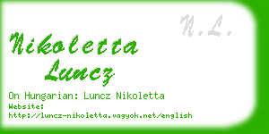 nikoletta luncz business card